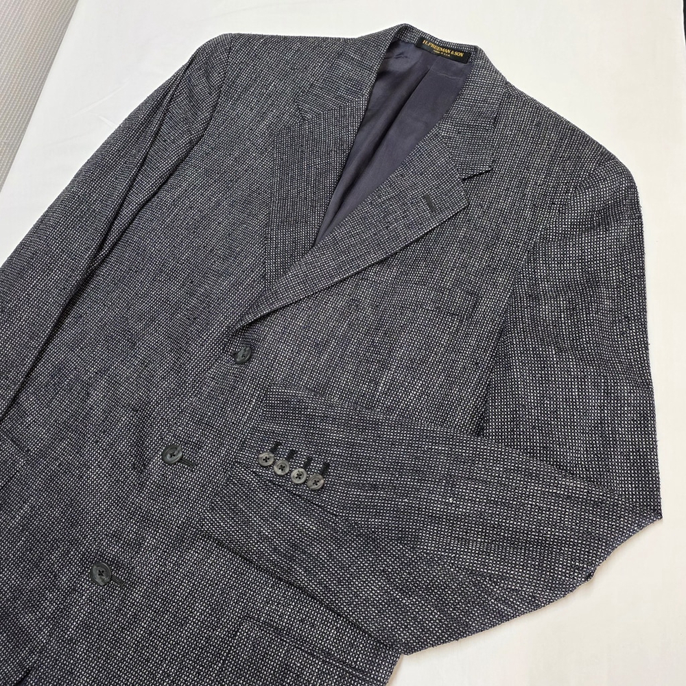 Americana Heritage H. Freeman & Son Wool Tweed Blazer Men 46R Navy Gray Textured - Picture 11 of 16